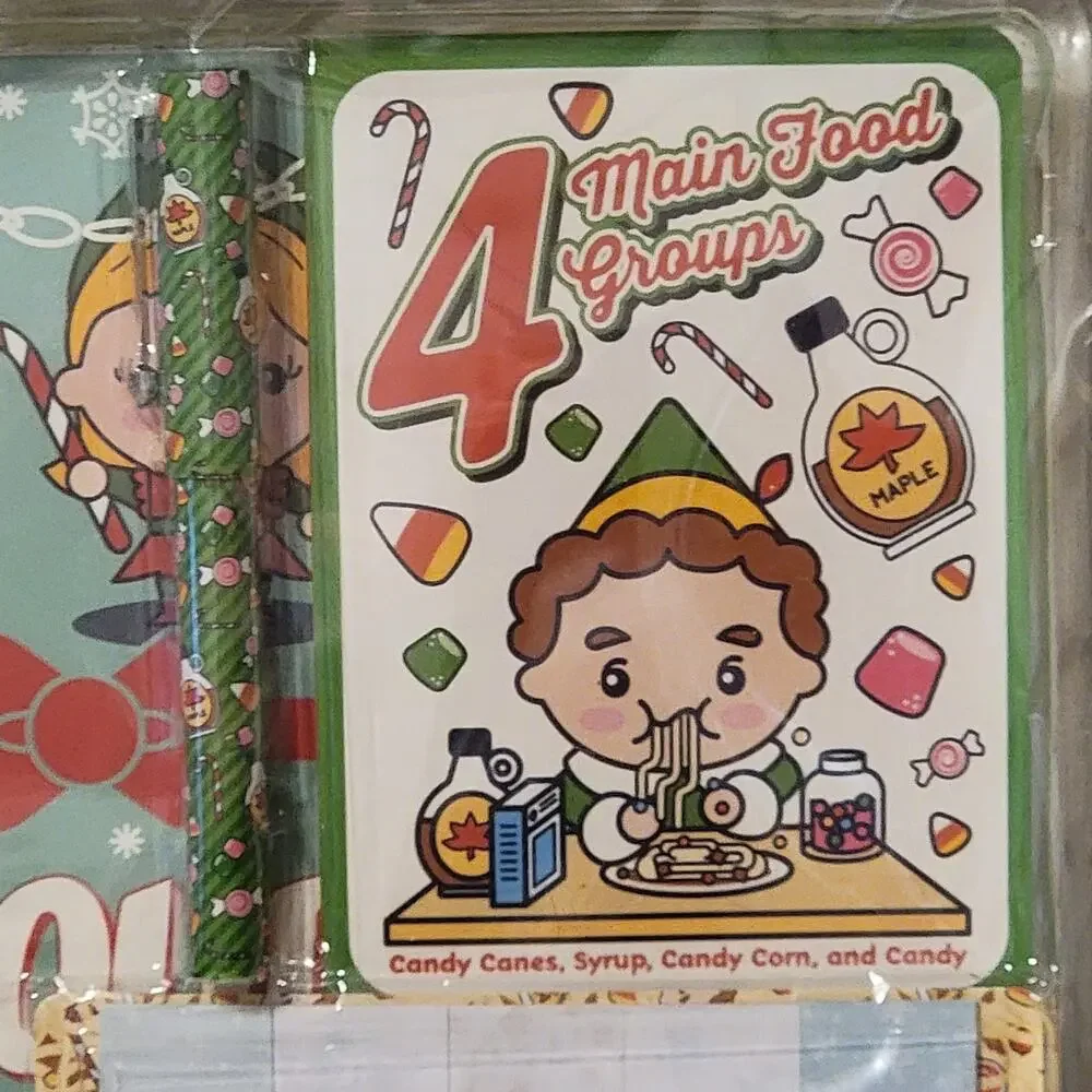 Elf Stationery Gift Set Buddy Christmas Journal Pen Sticky Bookmark Sticker Gift